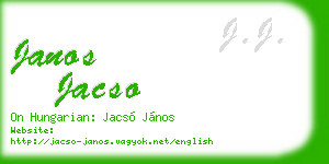 janos jacso business card