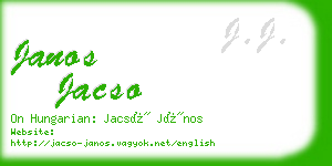 janos jacso business card